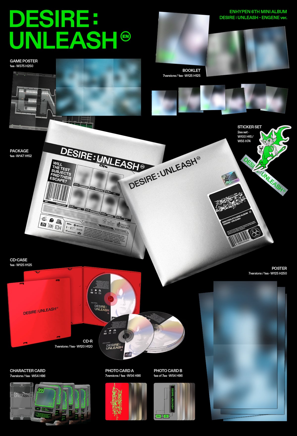 ENHYPEN - DESIRE : UNLEASH 6th Mini Album ENGENE Ver