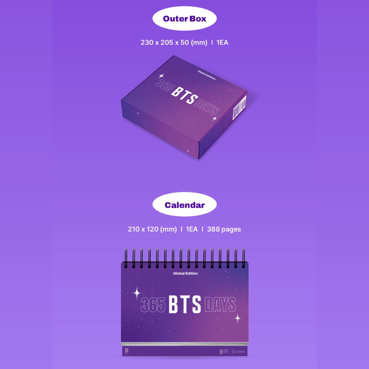 BTS Official 365 BTS Days Calendar New Cover Edition