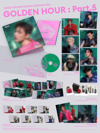 ATEEZ - 14th Mini Album ATEEZ GOLDEN HOUR : PART.5 ( DIGIPACK VER )