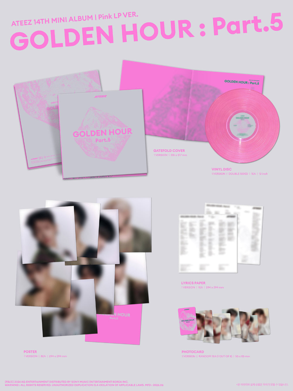 ATEEZ - GOLDEN HOUR : PART 5 PINK LP Ver – K-STAR