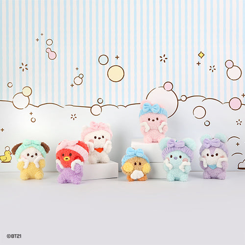 BT21 Minini Official Plush Keyring Bath Time Version