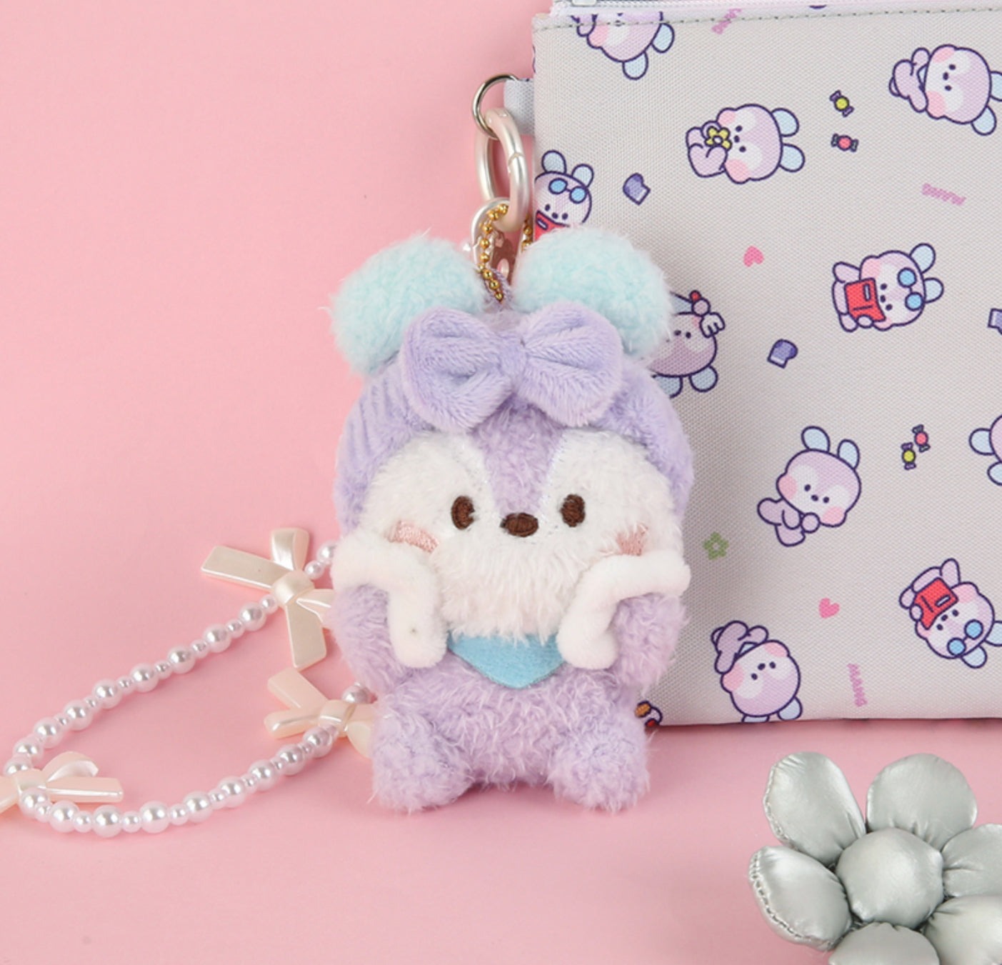 BT21 Minini Official Plush Keyring Bath Time Version