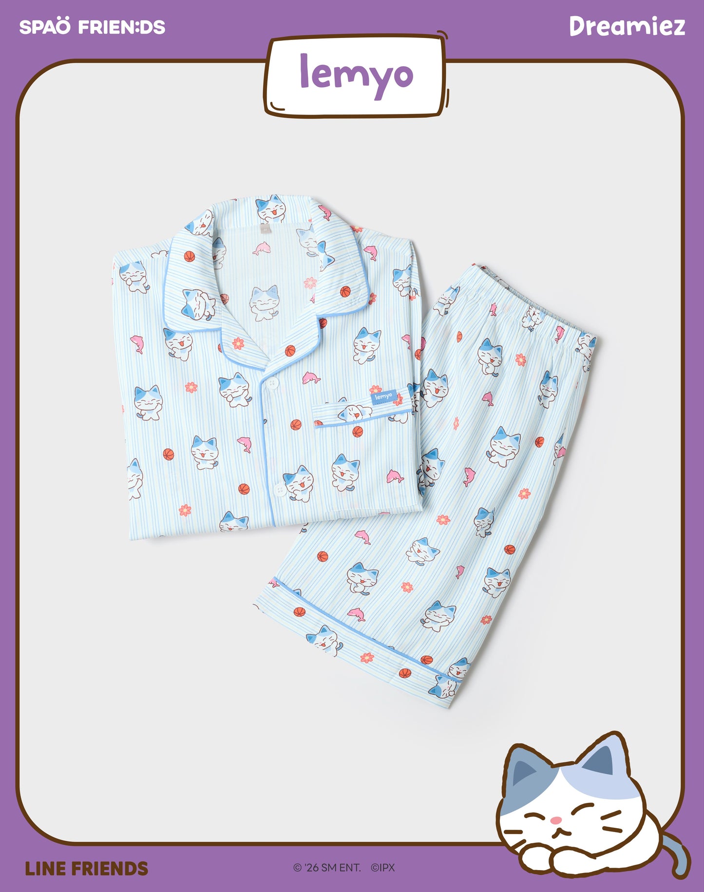 SPAO x DREAMIEZ Collection Official MD SHORT SLEEVE PAJAMA SET (PRE ORDER AUGUST 2026)
