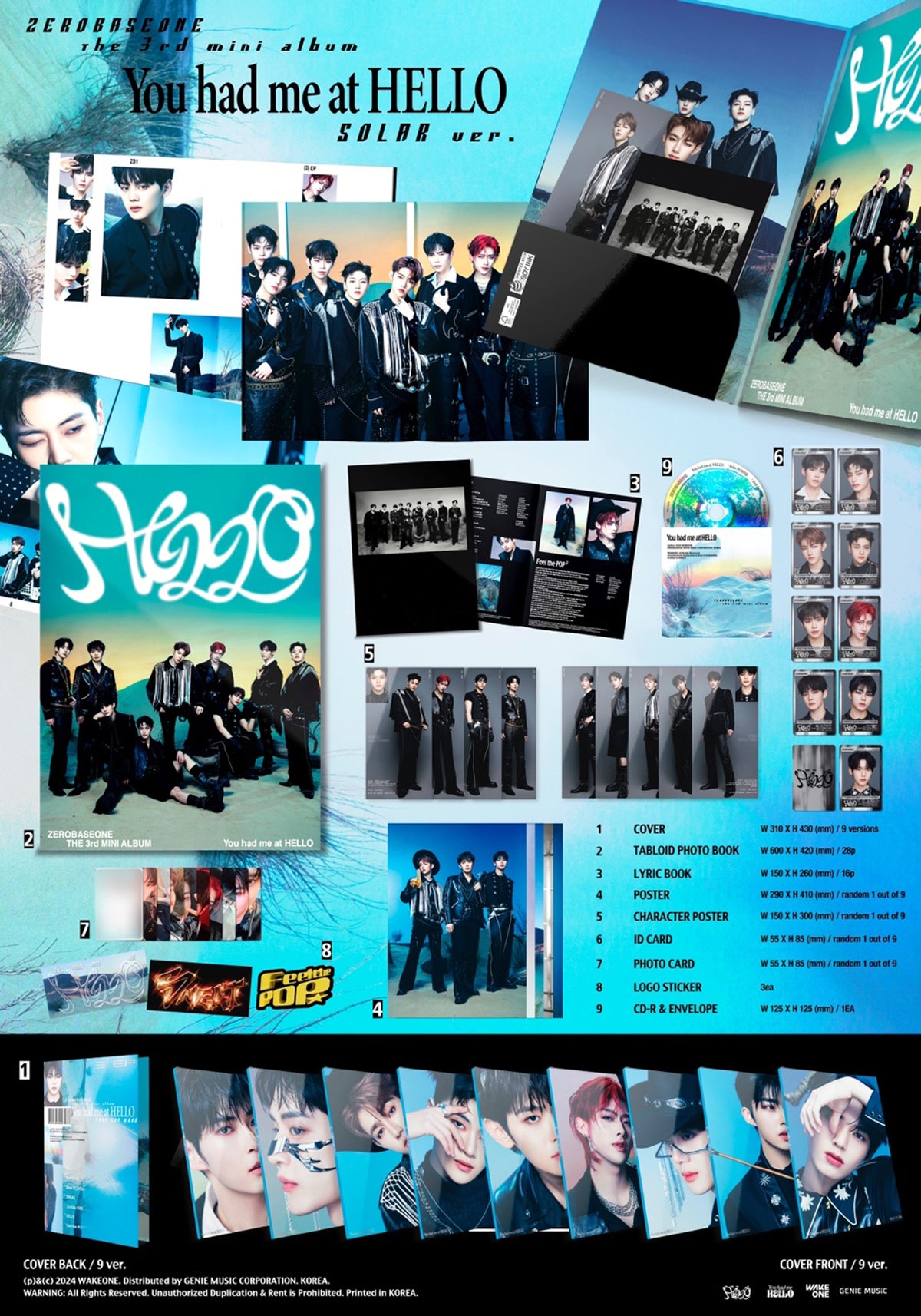 ZEROBASEONE ZB1 - YOU HAD ME AT HELLO 3rd Mini Album SOLAR Ver. LIMITED EDITION