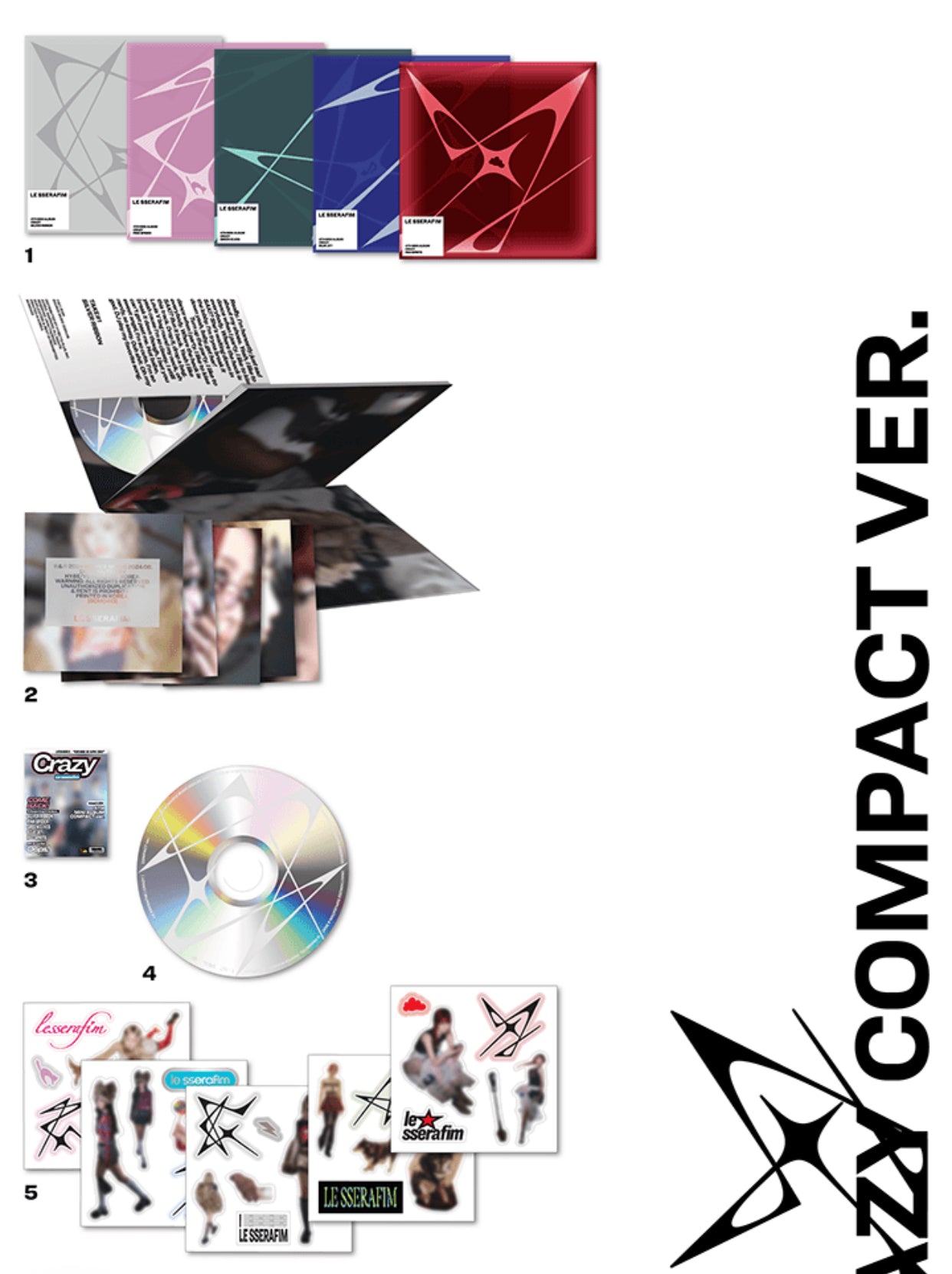 LE SSERAFIM - CRAZY 4th Mini Album COMPACT Ver