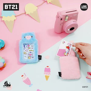 [BT21 JAPAN] BT21 Fur Photocard Holder Keyring - K-STAR