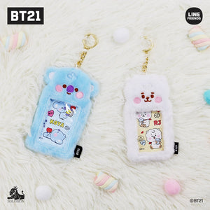 [BT21 JAPAN] BT21 Fur Photocard Holder Keyring - K-STAR