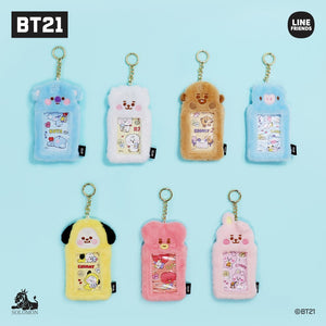 [BT21 JAPAN] BT21 Fur Photocard Holder Keyring - K-STAR