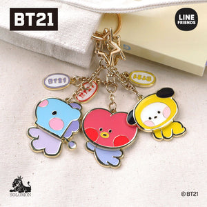 BT21 Official Minini Metal YuraYura Moving Keychain - K-STAR