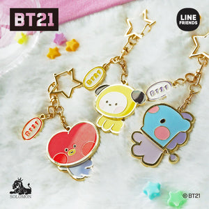 BT21 Official Minini Metal YuraYura Moving Keychain - K-STAR