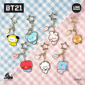 BT21 Official Minini Metal YuraYura Moving Keychain - K-STAR