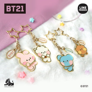 BT21 Official Minini Metal YuraYura Moving Keychain - K-STAR