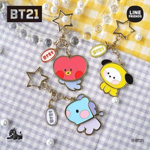 BT21 Official Minini Metal YuraYura Moving Keychain - K-STAR