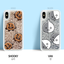 [LINE X BT21] Glitter Hang Out Pattern Case for iPhone