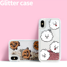[LINE X BT21] Glitter Hang Out Pattern Case for iPhone