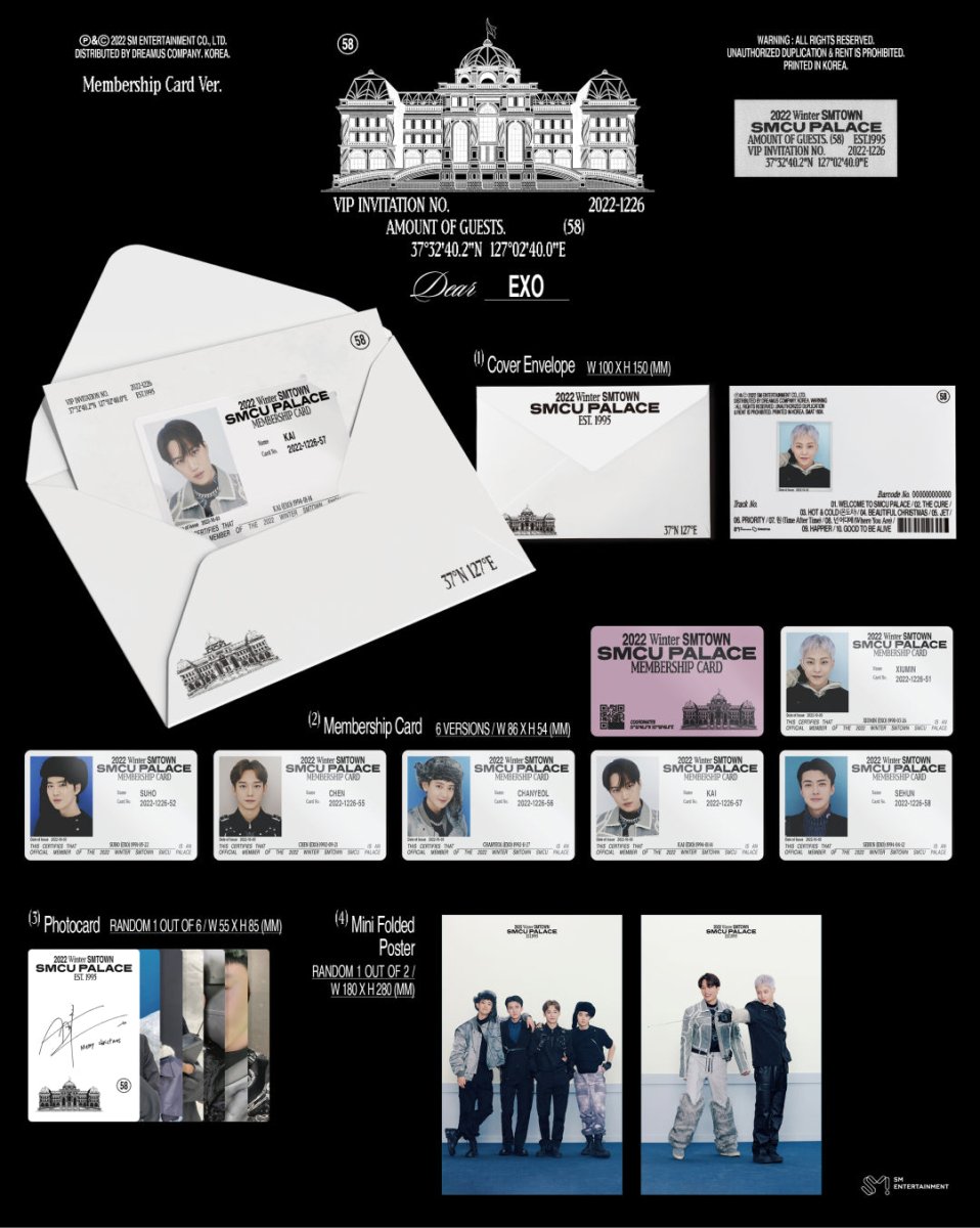 2022 Winter SMTOWN : SMCU PALACE Membership Card Ver. / SMart Album (You Can Choose Version) - K-STAR