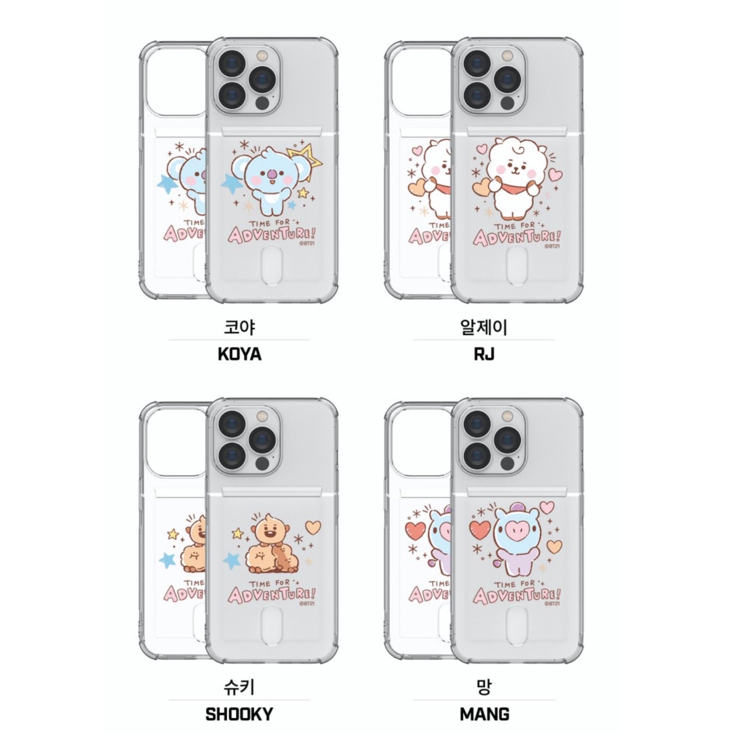 BT21 Baby Sketch Clear Air Cushion Card Case for Galaxy & Note