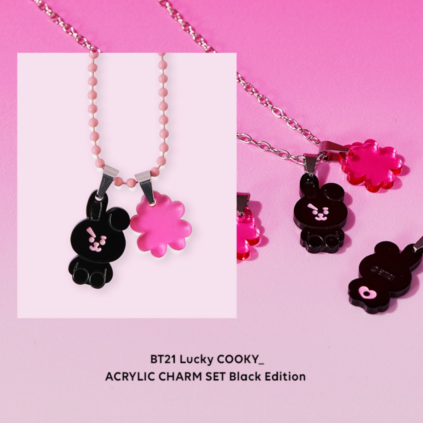 BT21 LUCKY COOKY BLACK Edition Acrylic Charm Set