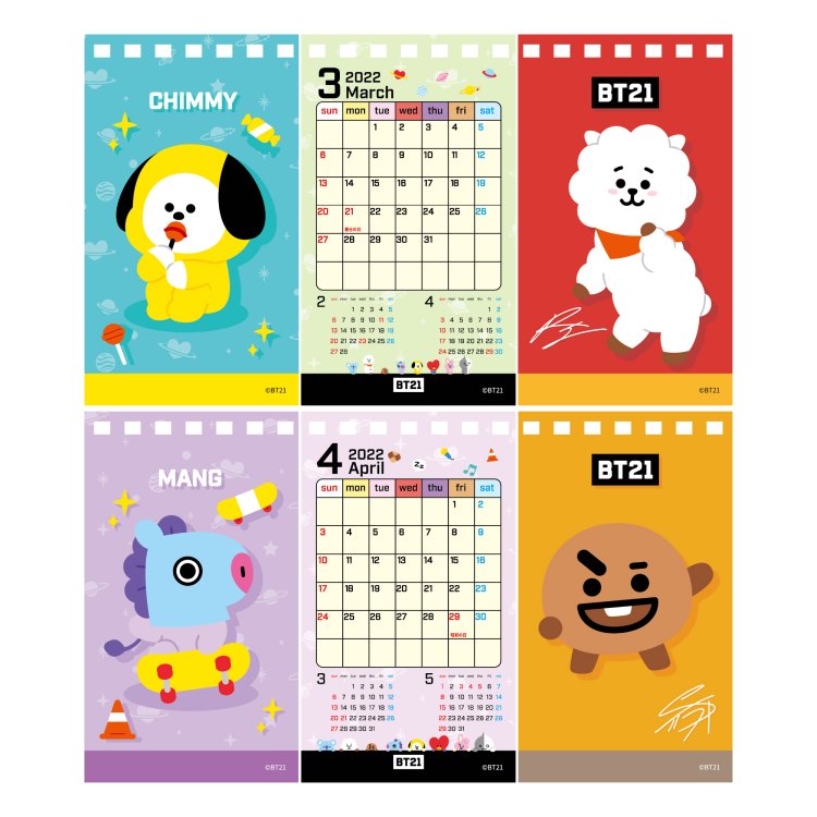 [BT21 JAPAN] BT21 2022 Desktop Calendar