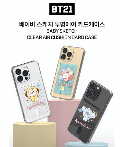 BT21 Baby Sketch Clear Air Cushion Card Case for Galaxy & Note