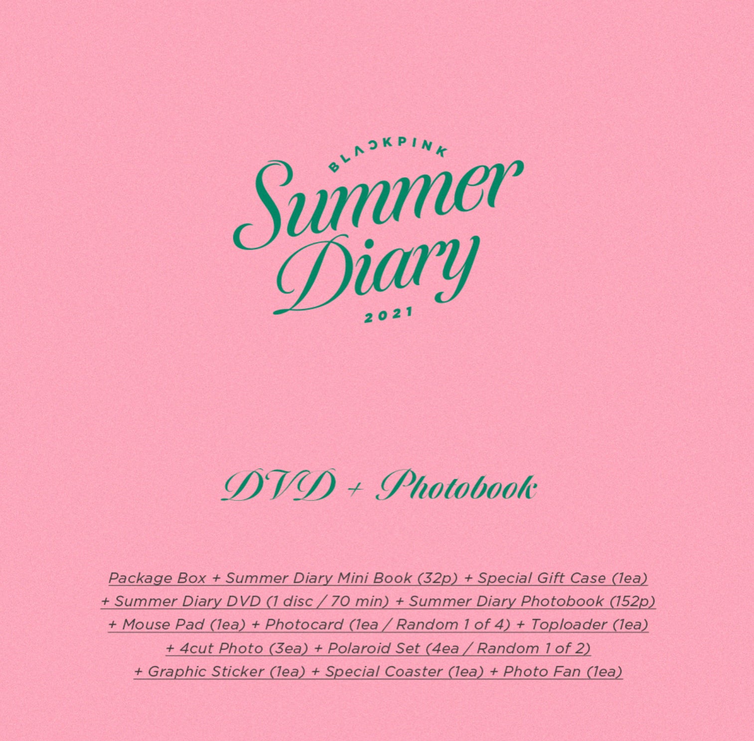 BLACKPINK 2021 Summer Diary DVD + P.O Gif (Free Express Shipping