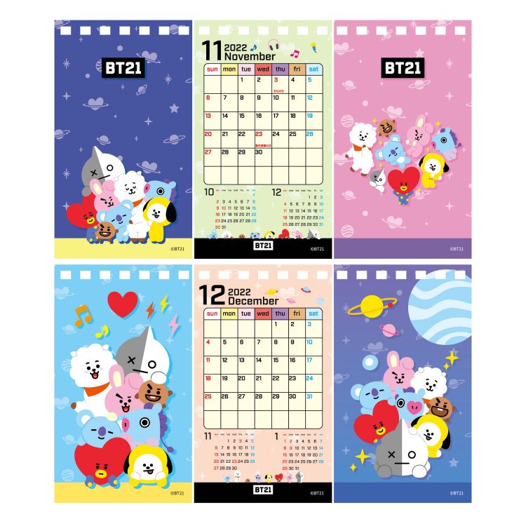 [BT21 JAPAN] BT21 2022 Desktop Calendar