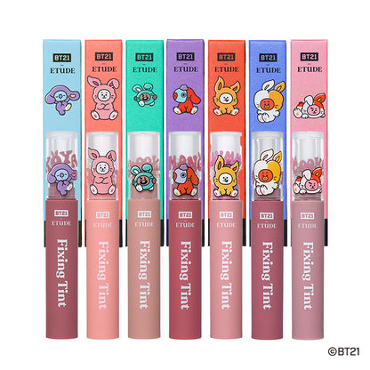 [BT21 JAPAN] BT21 x Etude House Cooky On Top Fixing Tint Complete Set (7ea)