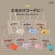 [BT21 JAPAN] BT21 Glen Check Tote Bag & Pouch SET