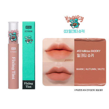 [BT21 JAPAN] BT21 x Etude House Cooky On Top Fixing Tint Complete Set (7ea)