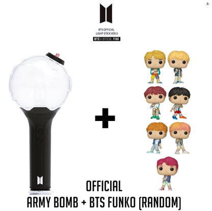 BTS Official ARMY Bomb Light Stick Ver.3 + BTS Funko Pop (Free Shipping w/Tracking Number)
