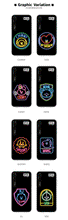 [LINE X BT21] Neon Graphic Light Up Case For iPhone (Free Shipping)