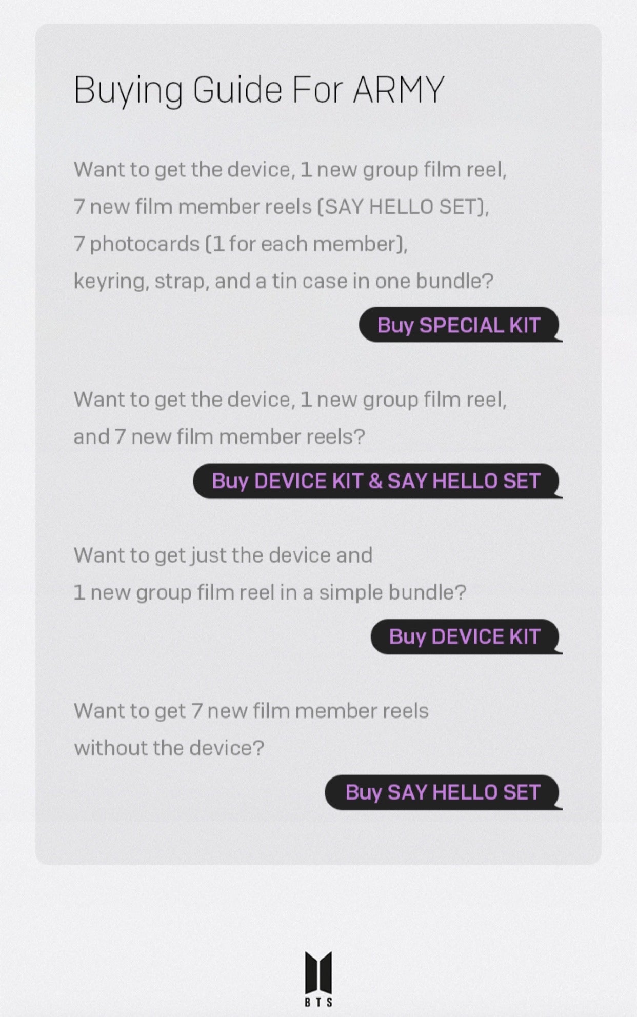 [BIG HIT] Official Film Viewer Special Kit