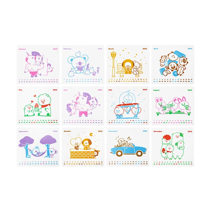 [LINE X BT21] BT21 2022 Desktop Calendar