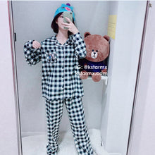 [LINE X BT21] Flannel Check Pajama Set
