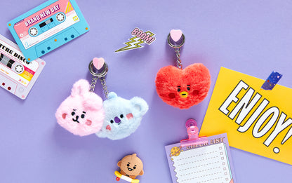 [LINE X BT21] Official BABY Flat Fur Series Face Keyring