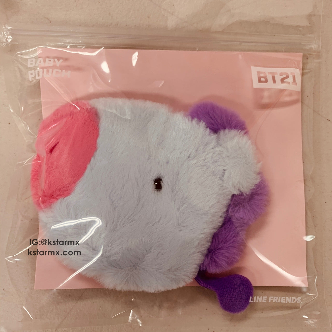 [LINE X BT21] Official BABY Flat Fur Series Mini Pouch