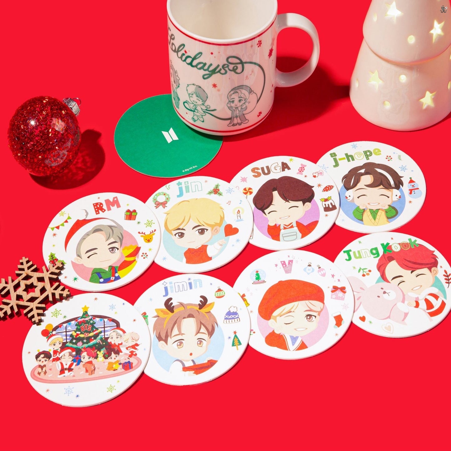 [BIG HIT] OFFICIAL HOUSE OF BTS SEOUL MD – Coaster Holiday Ver. 10ea