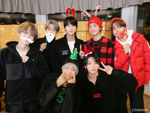 [FILA X BTS] BOX Logo Boa Hooded T-shirt Black