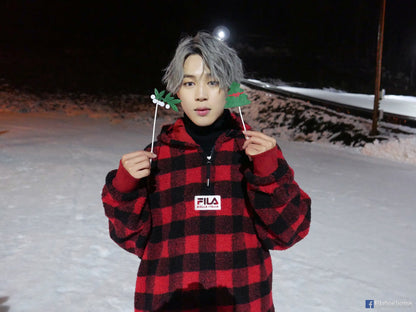 [FILA X BTS] Box Logo Boa Hooded T-shirt