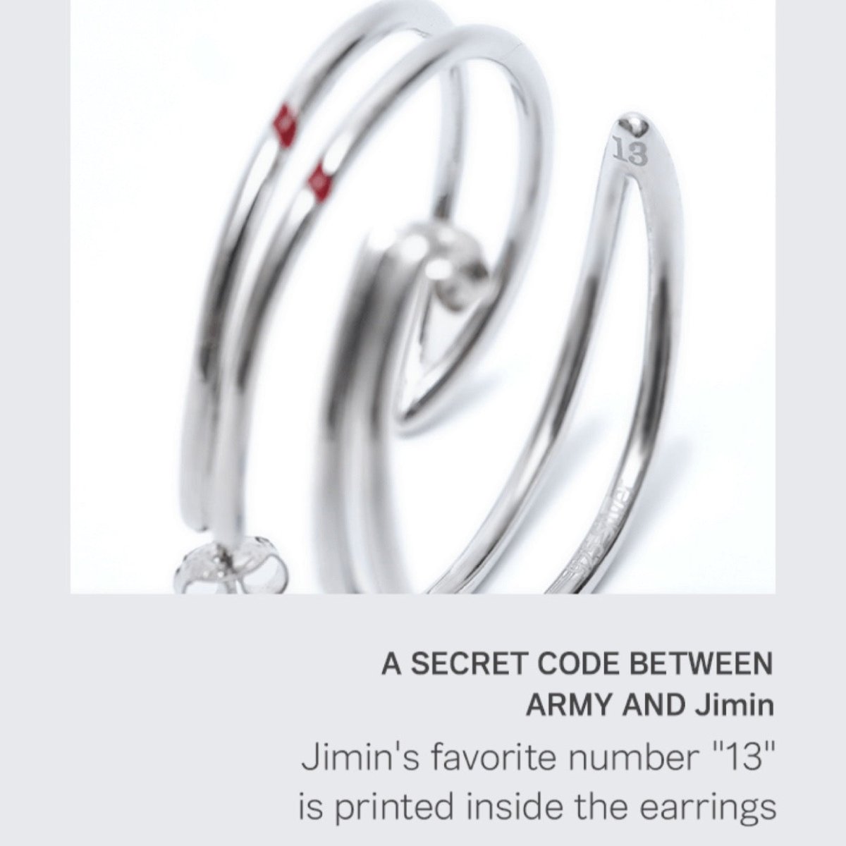 ARTIST MADE COLLECTION - JIMIN RED CARVING EARRING - K-STAR
