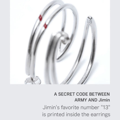 ARTIST MADE COLLECTION - JIMIN RED CARVING EARRING - K-STAR