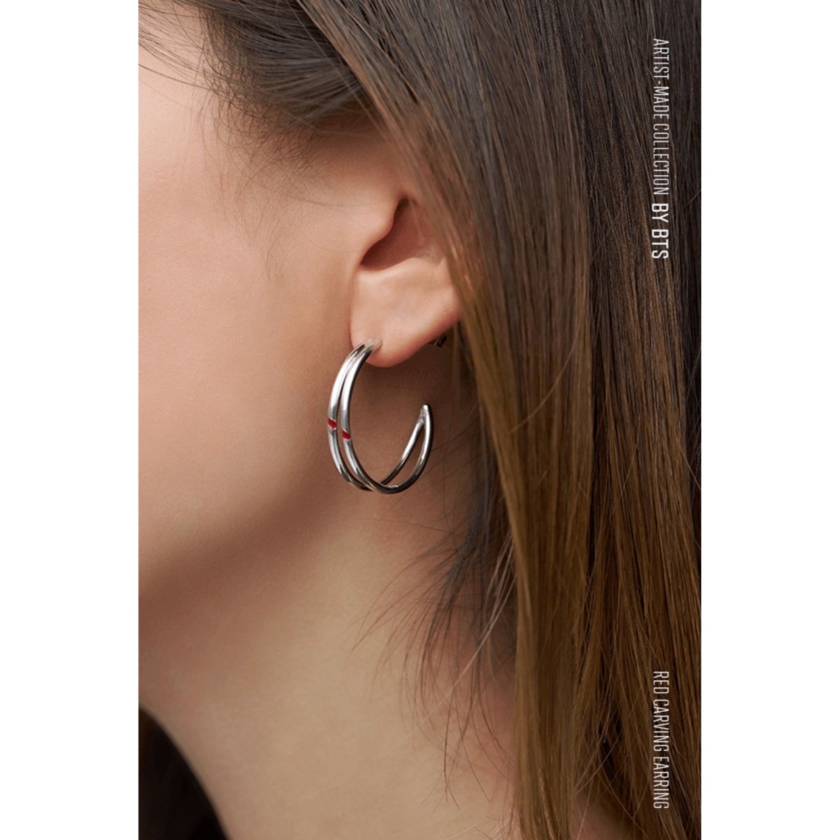 ARTIST MADE COLLECTION - JIMIN RED CARVING EARRING – K-STAR
