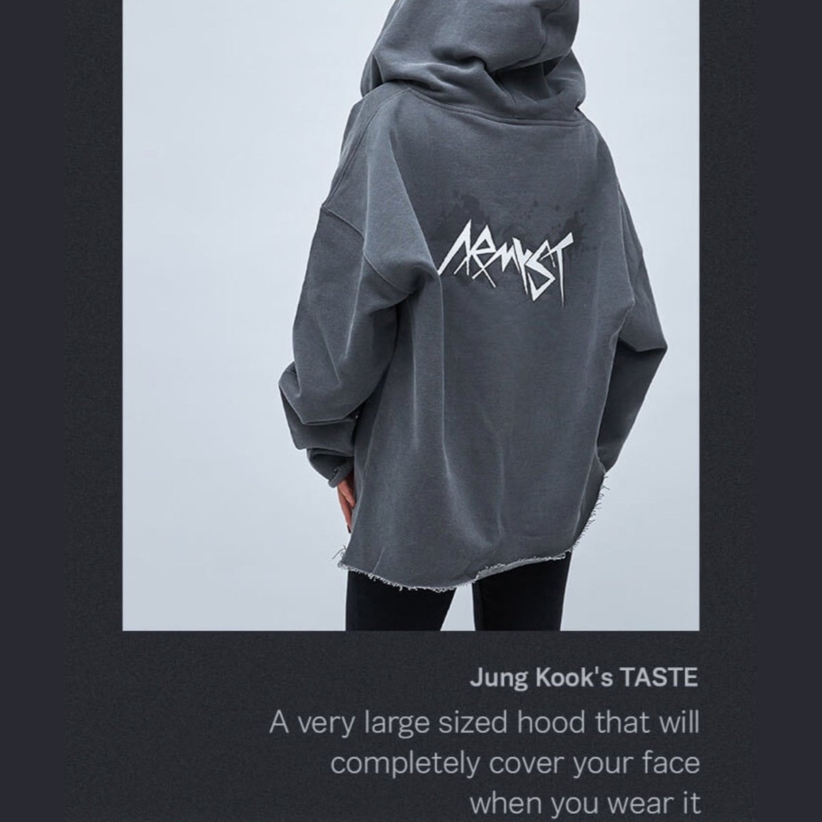 ARTIST MADE COLLECTION - JUNGKOOK ARMYST BLACK HOODY (M SIZE