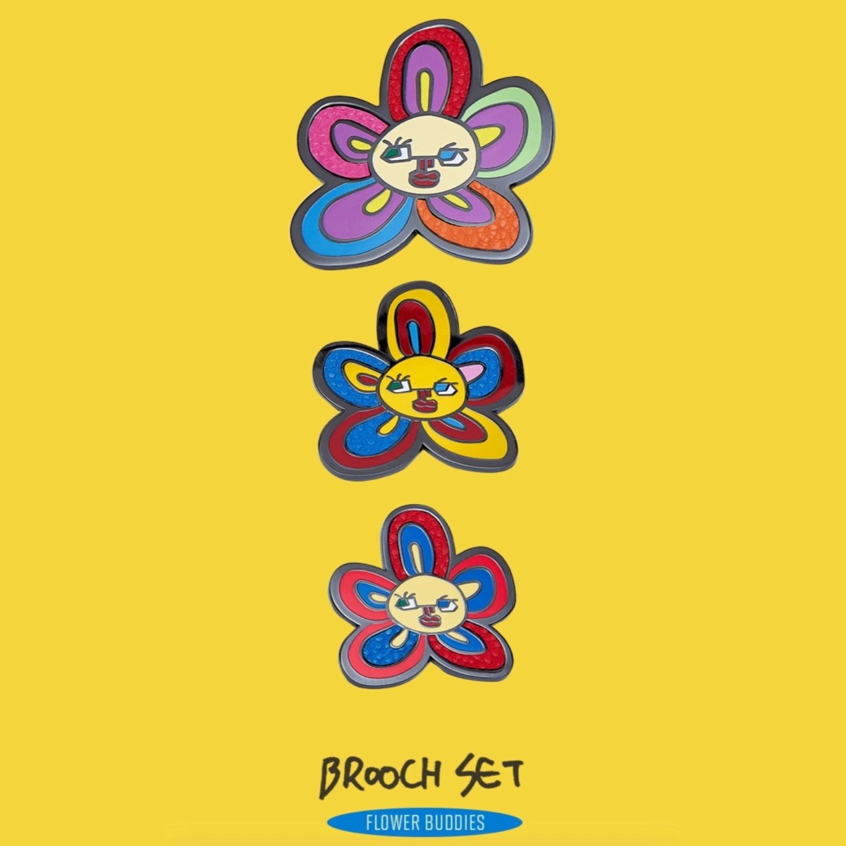 ARTIST MADE COLLECTION - V TAEHYUNG FLOWER BUDDIES BROOCH SET - K-STAR