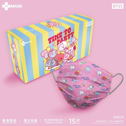 [BT21 HONGKONG] Official BT21 Disposable Mask Box 15ea (BFE+PFE+VFE) - K-STAR