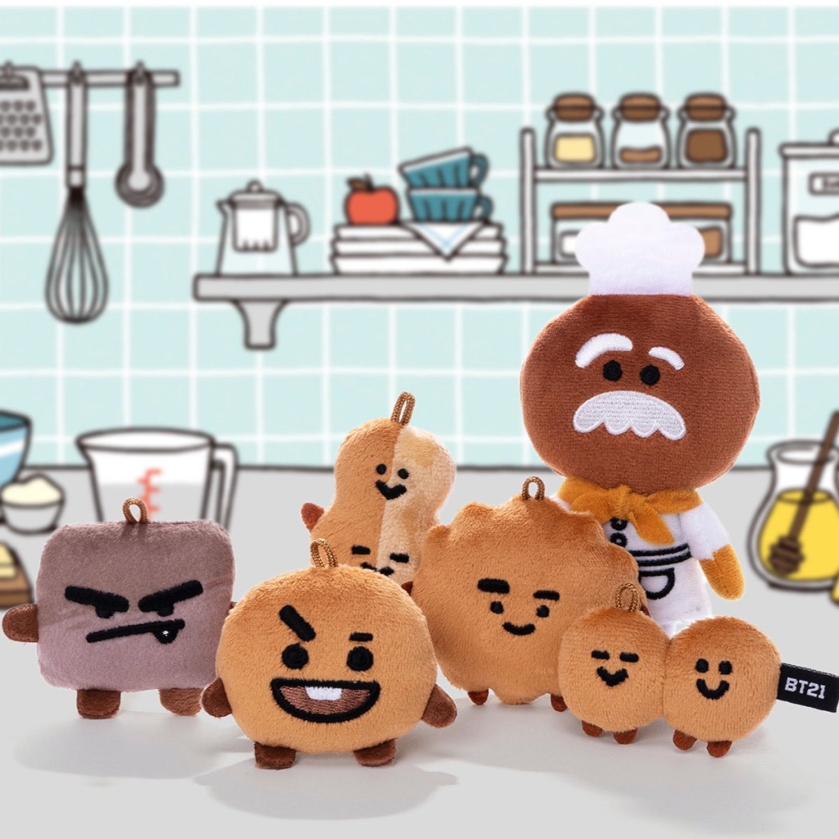 BT21 JAPAN] BT21 5th Anniversary Family Mascot Set Limited Edition