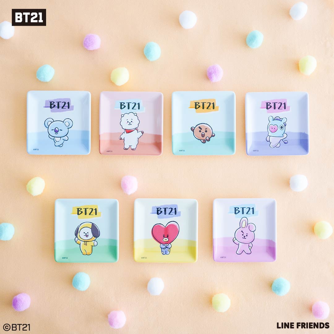 [BT21 JAPAN] BT21 Baby My Little Buddy Glitter Clear Cup + Canister + Plate Set - K-STAR