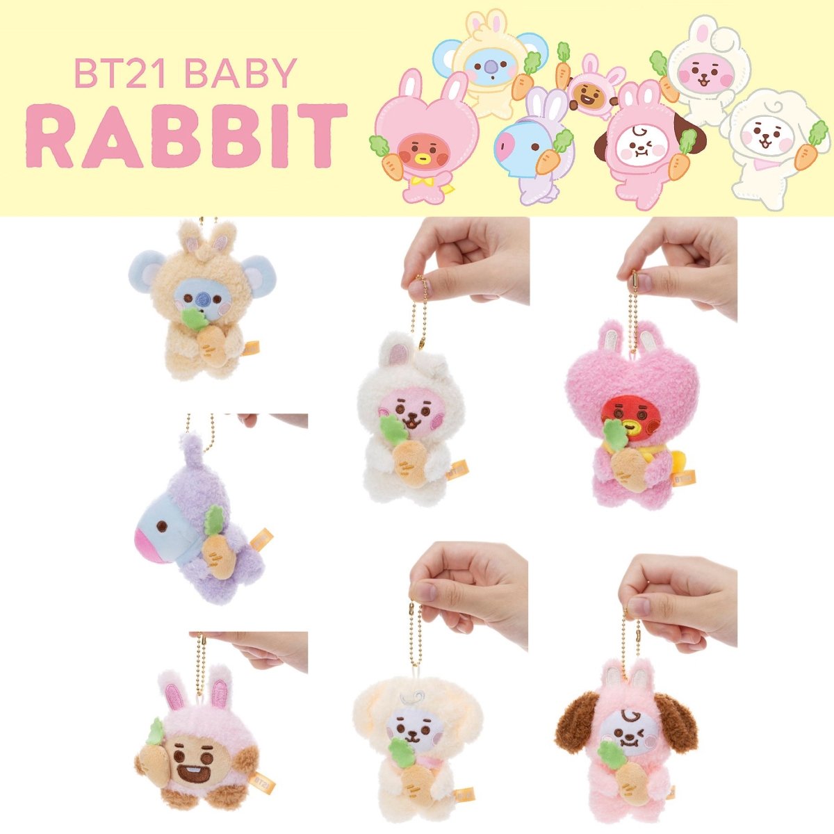 BT21 JAPAN] BT21 Baby Rabbit Mascot Keyring – K-STAR