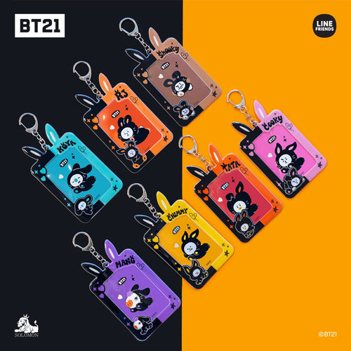 [BT21 JAPAN] BT21 Black Rabbit Photocard Key Holder - K-STAR