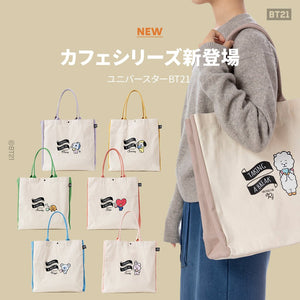 [BT21 JAPAN] BT21 Tote Bag Coffee House Ver. - K-STAR